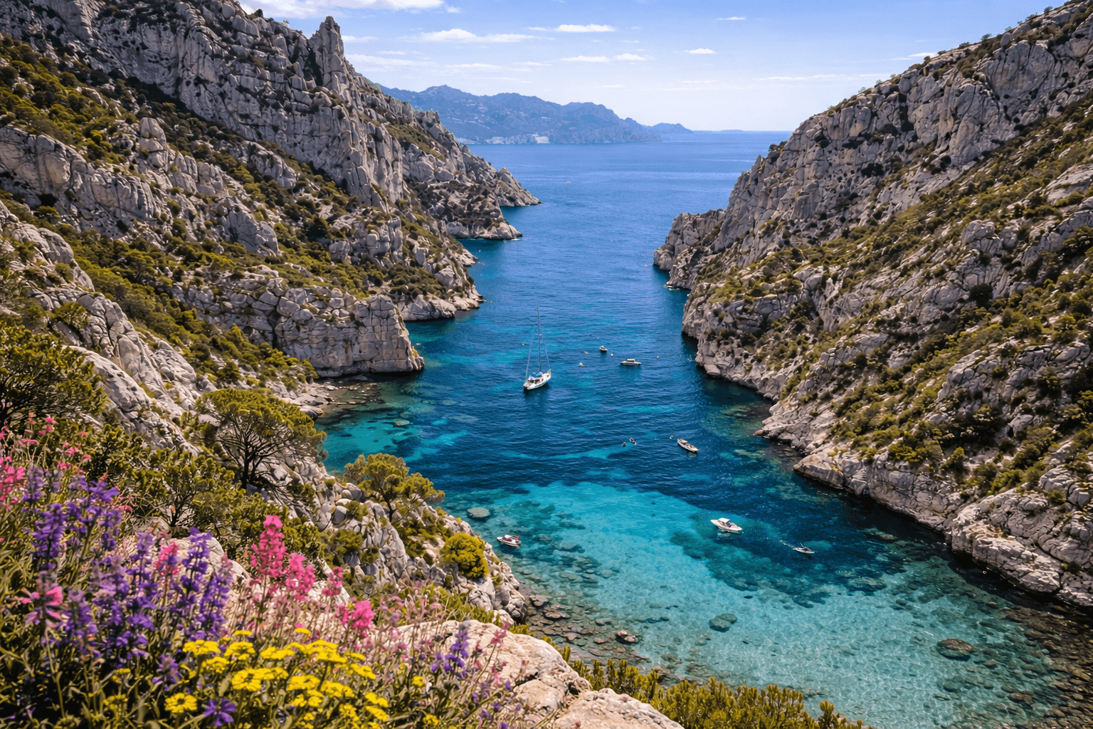 Cassis, port, Calanques and Cap Canaille