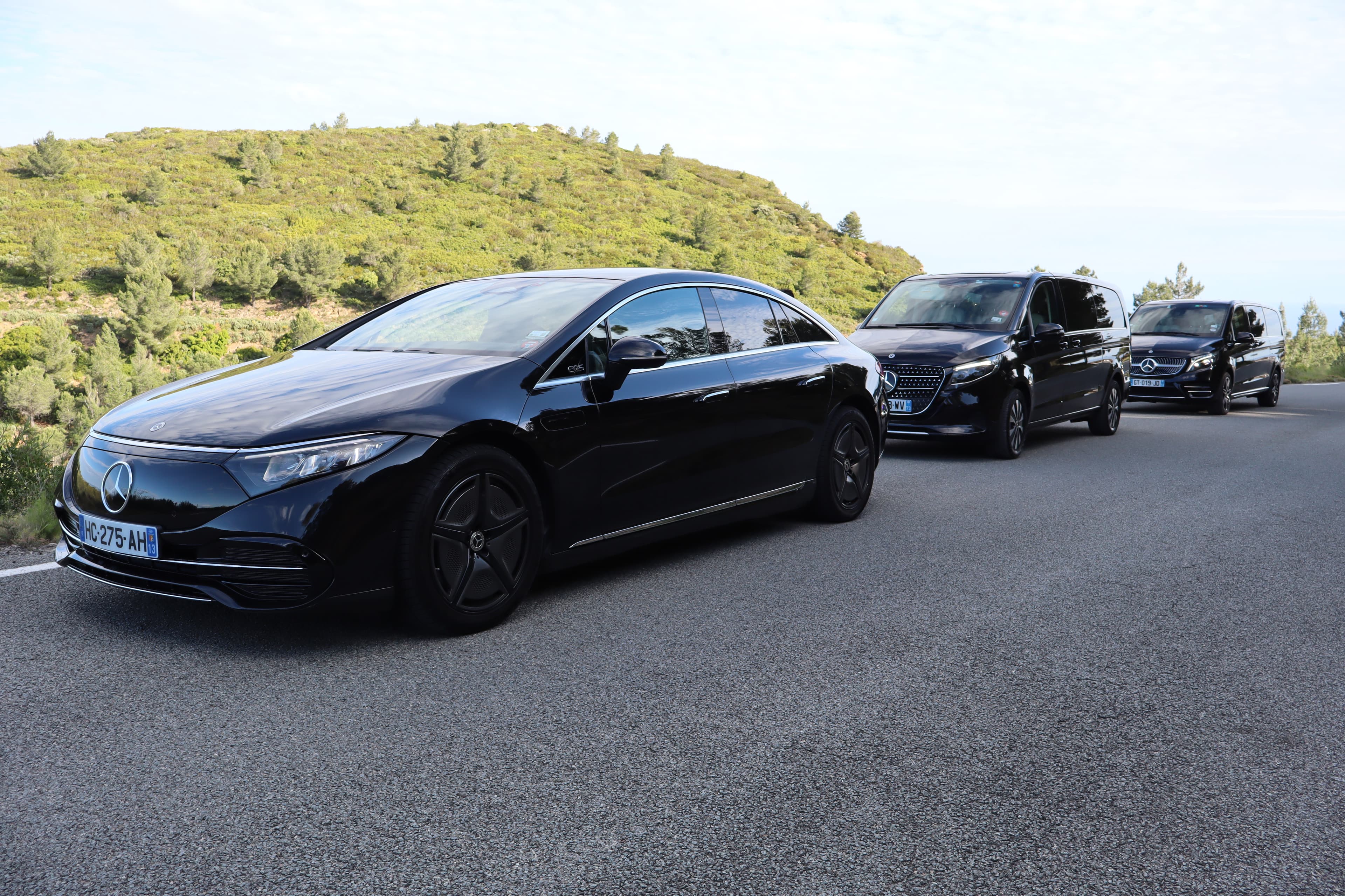 AXL Limousine luxury sedan in front of a hotel on the French Riviera